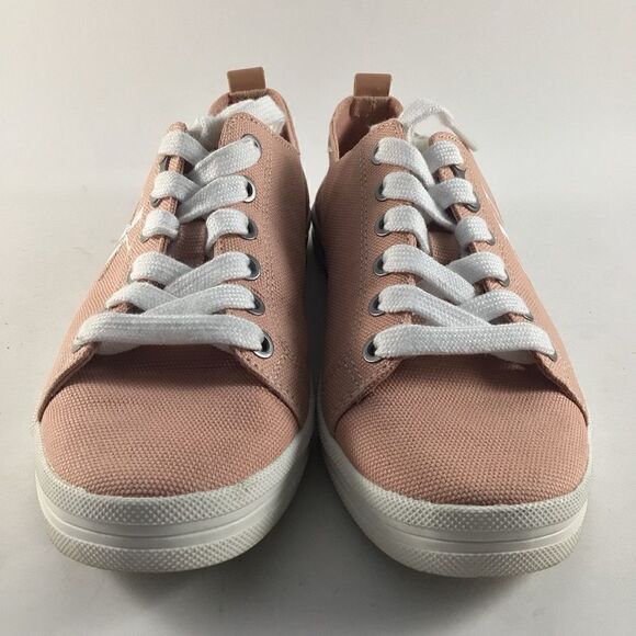 Calvin Klein Jeans Monna womens shoes lace up sneakers salmon pink white size 8 - Picture 2 of 8